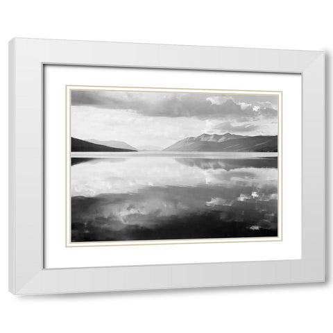 McDonald Lake, Glacier National Park, Montana - National Parks and Monuments, 1941 White Modern Wood Framed Art Print with Double Matting by Adams, Ansel
