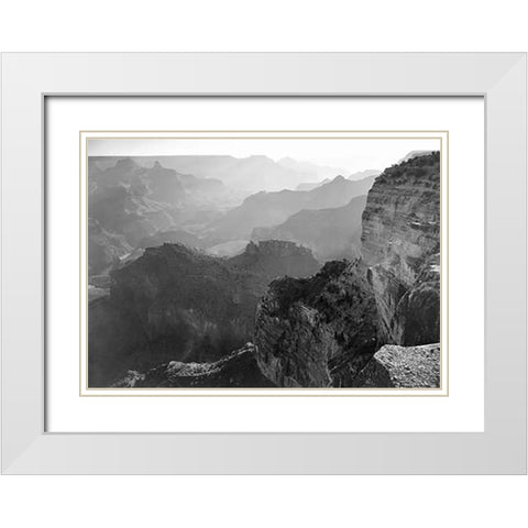 Grand Canyon National Park, Arizona - National Parks and Monuments, 1941 White Modern Wood Framed Art Print with Double Matting by Adams, Ansel
