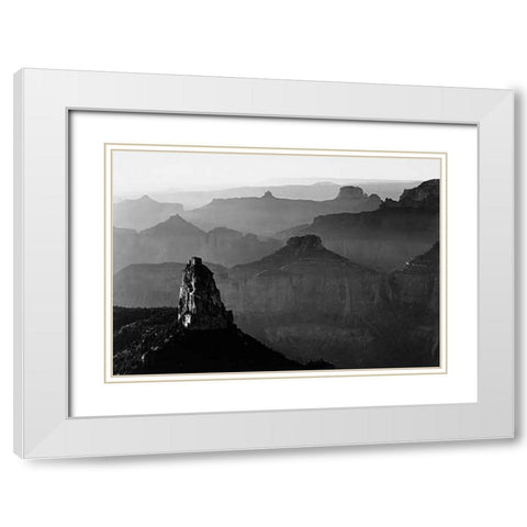 Grand Canyon National Park, Arizona - National Parks and Monuments, 1941 White Modern Wood Framed Art Print with Double Matting by Adams, Ansel