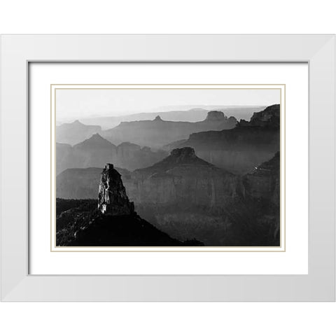 Grand Canyon National Park, Arizona - National Parks and Monuments, 1941 White Modern Wood Framed Art Print with Double Matting by Adams, Ansel