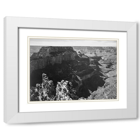 Grand Canyon National Park, Arizona - National Parks and Monuments, 1941 White Modern Wood Framed Art Print with Double Matting by Adams, Ansel