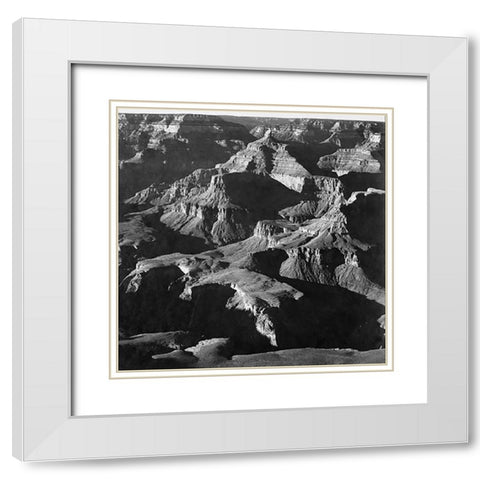 Grand Canyon National Park, Arizona - National Parks and Monuments, 1940 White Modern Wood Framed Art Print with Double Matting by Adams, Ansel