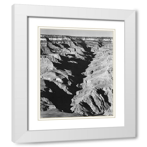 Grand Canyon from South Rim - National Parks and Monuments, 1940 White Modern Wood Framed Art Print with Double Matting by Adams, Ansel