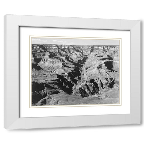 Grand Canyon from South Rim - National Parks and Monuments, 1940 White Modern Wood Framed Art Print with Double Matting by Adams, Ansel