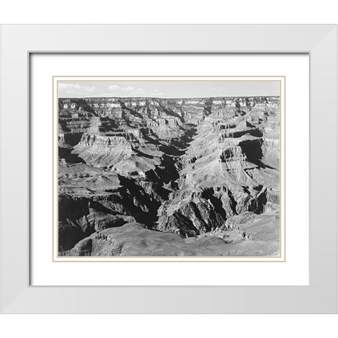 Grand Canyon from South Rim - National Parks and Monuments, 1940 White Modern Wood Framed Art Print with Double Matting by Adams, Ansel