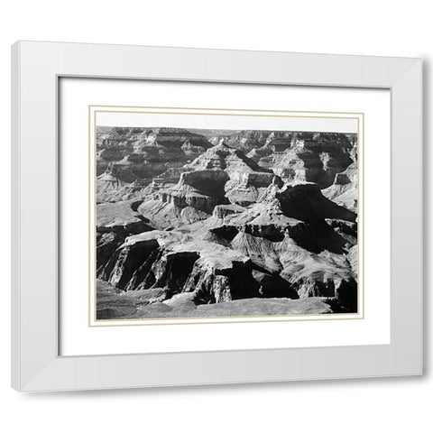 Grand Canyon National Park - National Parks and Monuments, Arizona, 1940 White Modern Wood Framed Art Print with Double Matting by Adams, Ansel