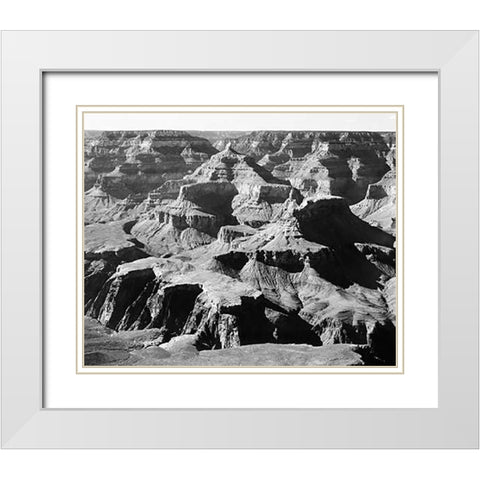 Grand Canyon National Park - National Parks and Monuments, Arizona, 1940 White Modern Wood Framed Art Print with Double Matting by Adams, Ansel