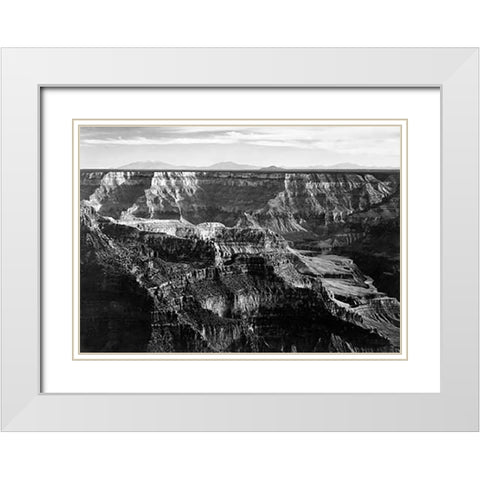Grand Canyon National Park - National Parks and Monuments, Arizona, 1940 White Modern Wood Framed Art Print with Double Matting by Adams, Ansel