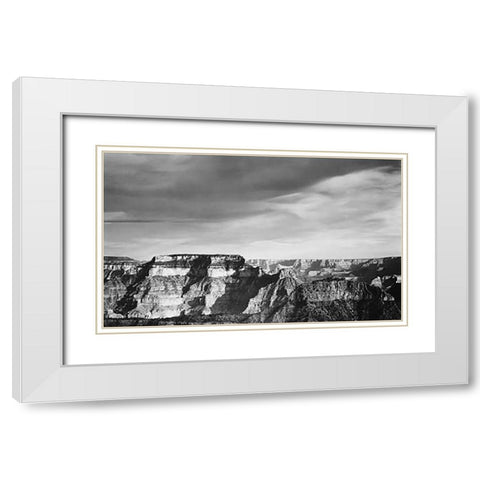 Grand Canyon from North Rim - National Parks and Monuments, 1940 White Modern Wood Framed Art Print with Double Matting by Adams, Ansel