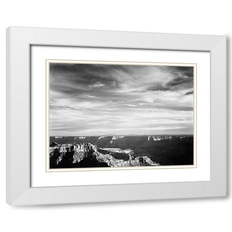Grand Canyon from North Rim - National Parks and Monuments, 1940 White Modern Wood Framed Art Print with Double Matting by Adams, Ansel