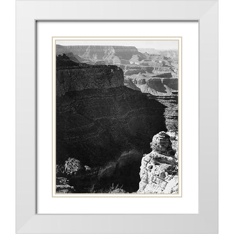 Grand Canyon South Rim - National Parks and Monuments, 1941 White Modern Wood Framed Art Print with Double Matting by Adams, Ansel