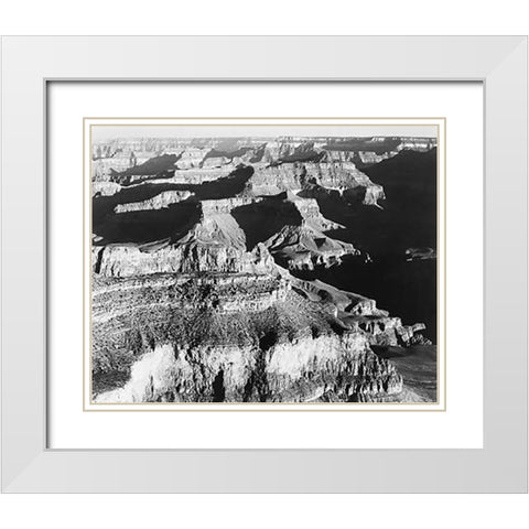 Grand Canyon National Park, Arizona - National Parks and Monuments, 1940 White Modern Wood Framed Art Print with Double Matting by Adams, Ansel