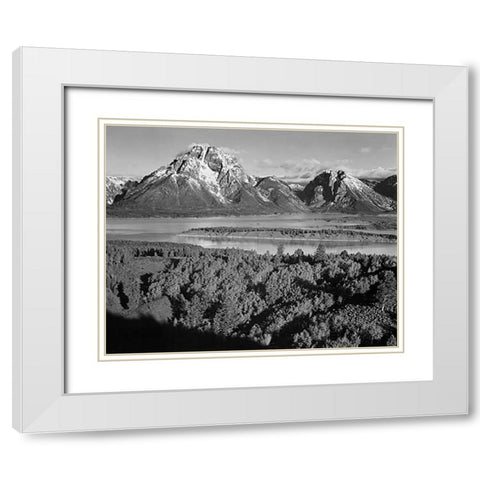 View toward Mount Moran, Grand Teton National Park, Wyoming, 1941 White Modern Wood Framed Art Print with Double Matting by Adams, Ansel