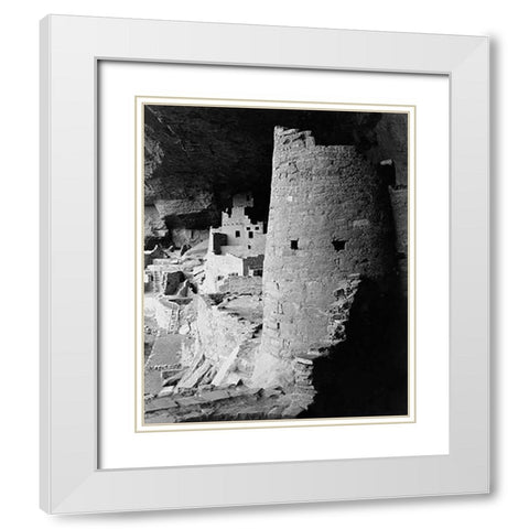 Cliff Palace, Mesa Verde National Park, Colorado, 1941 White Modern Wood Framed Art Print with Double Matting by Adams, Ansel