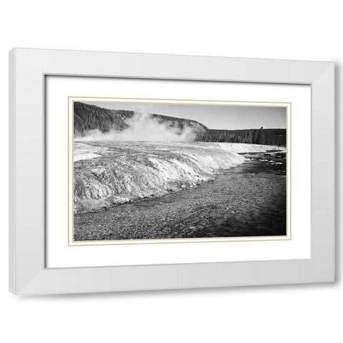 Firehold River, Yellowstone National Park, Wyoming, ca. 1941-1942 White Modern Wood Framed Art Print with Double Matting by Adams, Ansel
