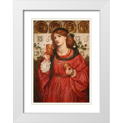 The Loving Cup, 1867 White Modern Wood Framed Art Print with Double Matting by Rossetti, Dante Gabriel