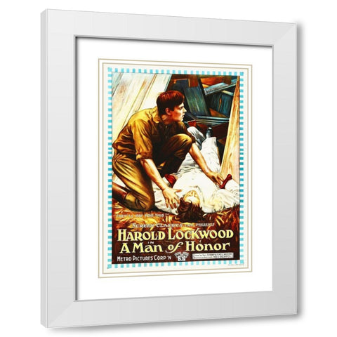 A Man of Honor, 1914 White Modern Wood Framed Art Print with Double Matting by Hollywood Photo Archive
