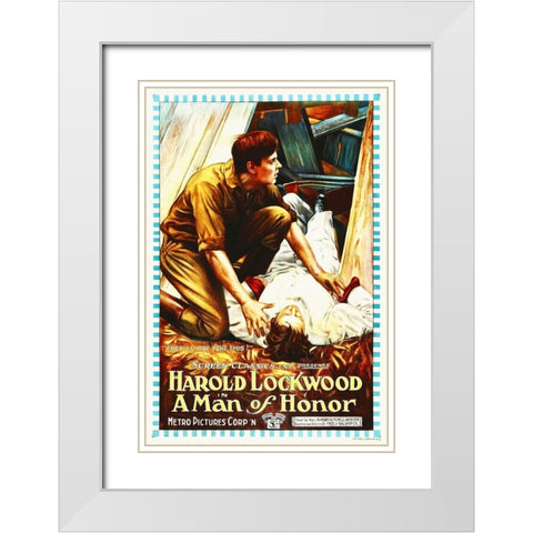 A Man of Honor, 1914 White Modern Wood Framed Art Print with Double Matting by Hollywood Photo Archive