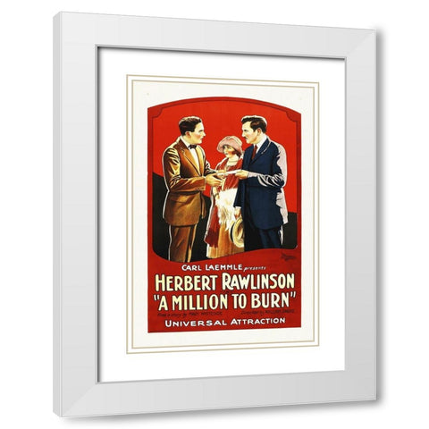 A Million To burn, 1923 White Modern Wood Framed Art Print with Double Matting by Hollywood Photo Archive
