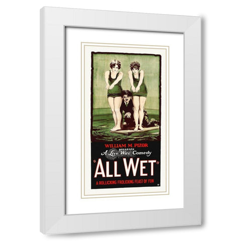 All Wet,  1915 White Modern Wood Framed Art Print with Double Matting by Hollywood Photo Archive