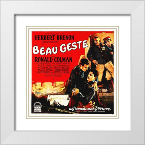 Beau Geste with Ronald Colman, 1926 White Modern Wood Framed Art Print with Double Matting by Hollywood Photo Archive