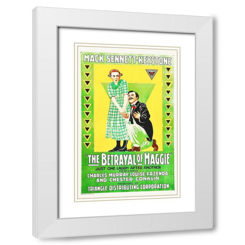 Betrayal of Maggie, 1917 White Modern Wood Framed Art Print with Double Matting by Hollywood Photo Archive