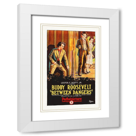 Between Dangers,  1927 White Modern Wood Framed Art Print with Double Matting by Hollywood Photo Archive