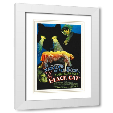 Black Cat Poster, 1934 White Modern Wood Framed Art Print with Double Matting by Hollywood Photo Archive