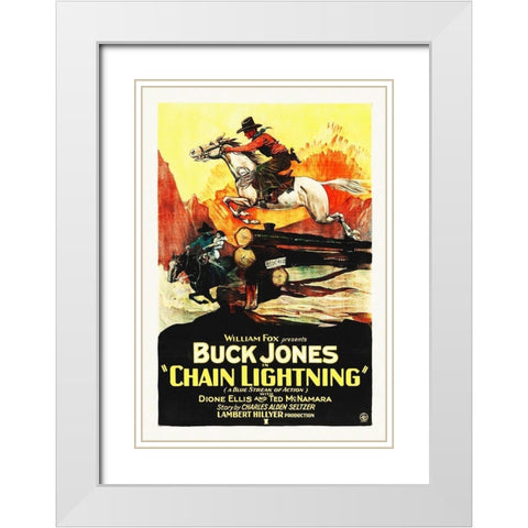 Buck Jones, Chain Lightning White Modern Wood Framed Art Print with Double Matting by Hollywood Photo Archive