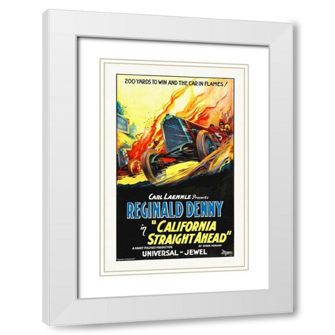 California Straight Ahead, 1925 White Modern Wood Framed Art Print with Double Matting by Hollywood Photo Archive