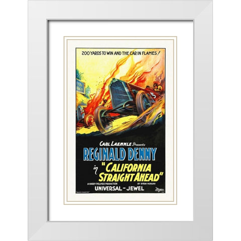 California Straight Ahead, 1925 White Modern Wood Framed Art Print with Double Matting by Hollywood Photo Archive