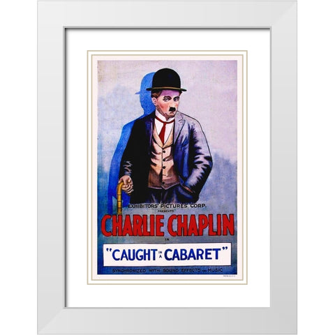 Chaplin, Caught in a Cabaret White Modern Wood Framed Art Print with Double Matting by Hollywood Photo Archive