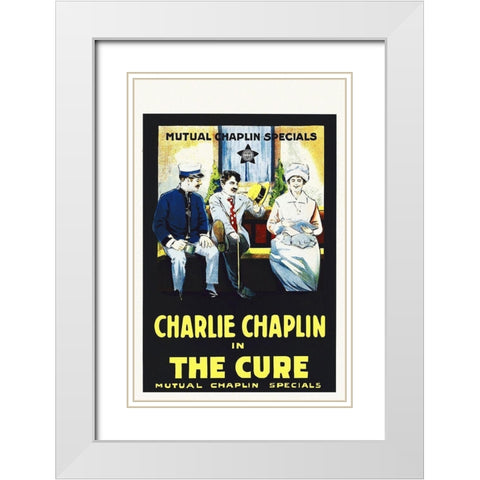 Chaplin, Charlie, The Cure White Modern Wood Framed Art Print with Double Matting by Hollywood Photo Archive