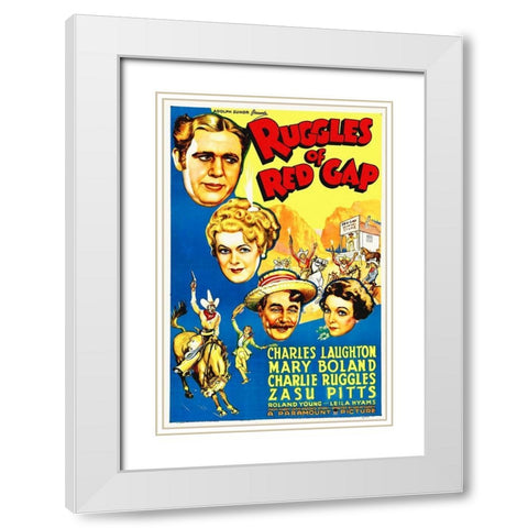Charles Laughton and Zasu Pitts in Ruggles of Red Gap White Modern Wood Framed Art Print with Double Matting by Hollywood Photo Archive