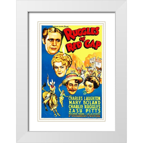 Charles Laughton and Zasu Pitts in Ruggles of Red Gap White Modern Wood Framed Art Print with Double Matting by Hollywood Photo Archive