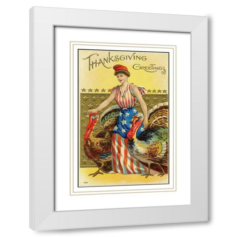 Thanksgiving Fairy Litho White Modern Wood Framed Art Print with Double Matting by Hollywood Photo Archive