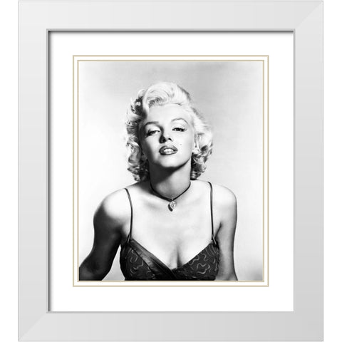 Marilyn Monroe White Modern Wood Framed Art Print with Double Matting by Hollywood Photo Archive