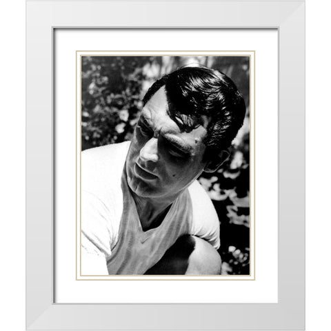 Cary Grant White Modern Wood Framed Art Print with Double Matting by Hollywood Photo Archive