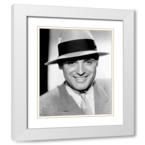 Cary Grant White Modern Wood Framed Art Print with Double Matting by Hollywood Photo Archive