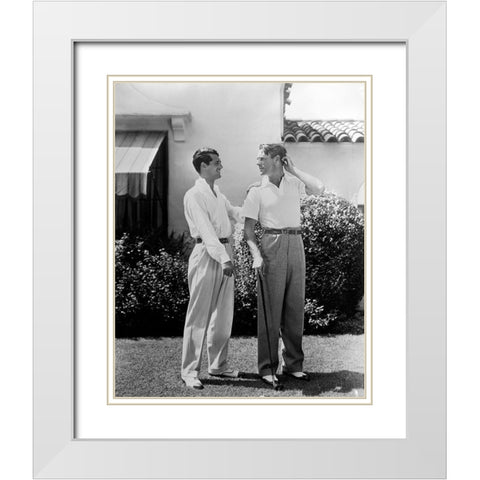 Cary Grant White Modern Wood Framed Art Print with Double Matting by Hollywood Photo Archive