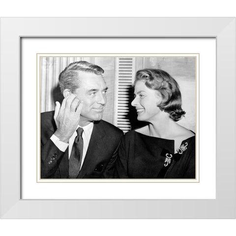 Cary Grant White Modern Wood Framed Art Print with Double Matting by Hollywood Photo Archive
