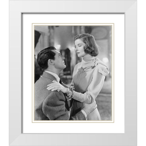 Cary Grant White Modern Wood Framed Art Print with Double Matting by Hollywood Photo Archive