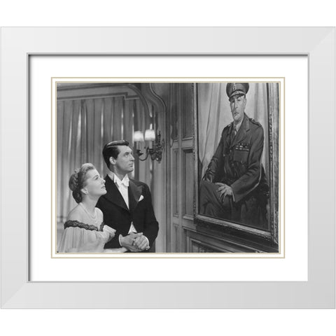 Cary Grant White Modern Wood Framed Art Print with Double Matting by Hollywood Photo Archive
