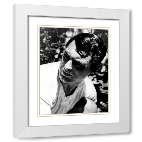 Cary Grant White Modern Wood Framed Art Print with Double Matting by Hollywood Photo Archive