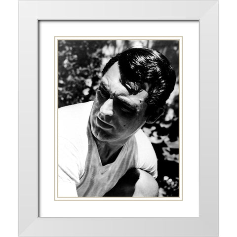 Cary Grant White Modern Wood Framed Art Print with Double Matting by Hollywood Photo Archive