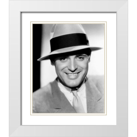 Cary Grant White Modern Wood Framed Art Print with Double Matting by Hollywood Photo Archive