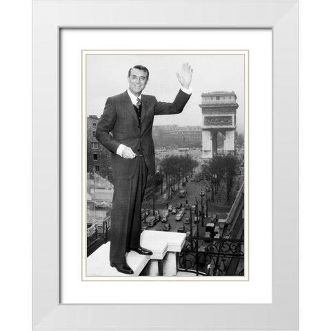 Cary Grant White Modern Wood Framed Art Print with Double Matting by Hollywood Photo Archive