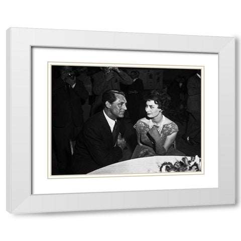 Cary Grant White Modern Wood Framed Art Print with Double Matting by Hollywood Photo Archive