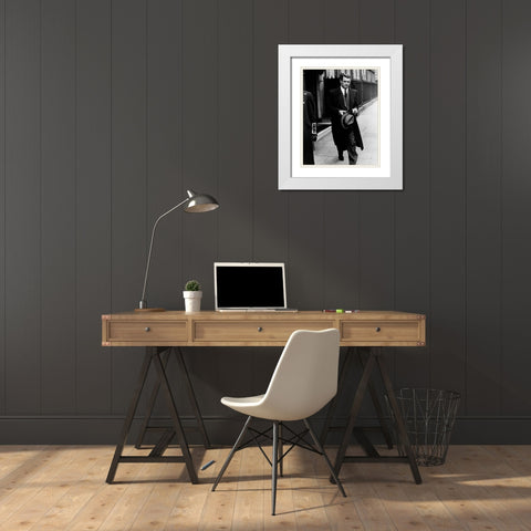 Cary Grant White Modern Wood Framed Art Print with Double Matting by Hollywood Photo Archive
