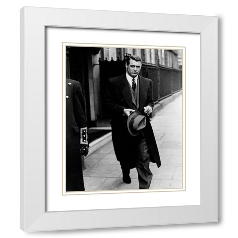 Cary Grant White Modern Wood Framed Art Print with Double Matting by Hollywood Photo Archive
